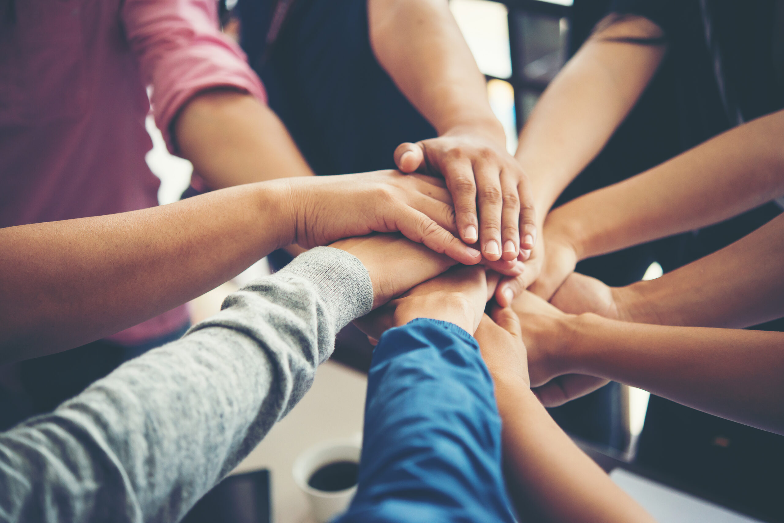 Teamwork togetherness collaboration, business teamwork concept.